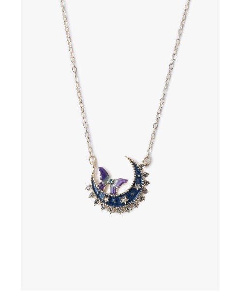 ANNA SUI 蝶モチーフ K10 ネックレス 約40cm 蝶モチーフ ネックレス