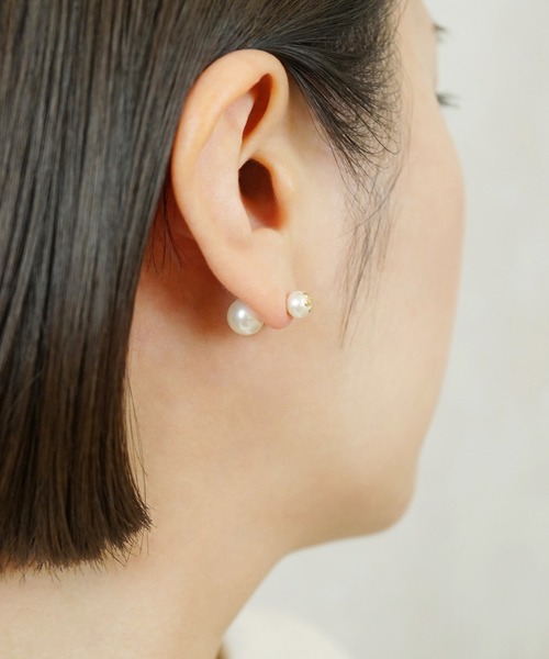 TAKE-UP（テイクアップ） ピアス K18・K10 タンスイパール フラワー