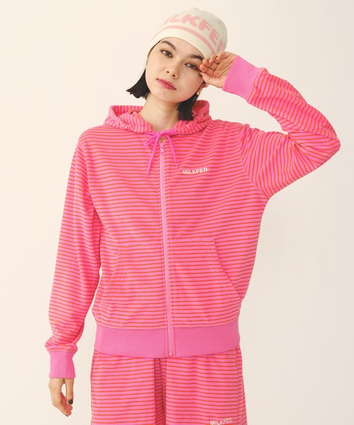パーカー ジップアップパーカー ミルクフェド MILKFED PILE ZIP HOODIE レディース 夏 パイル パイル地 MILKFED. パーカー ジップアップパーカー ミルクフェド MILKFED