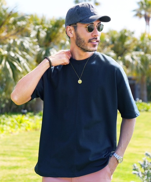 JIGGYS SHOP tシャツ センターステッチ切り替え 無地 ビッグT