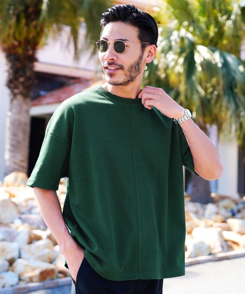 JIGGYS SHOP tシャツ センターステッチ切り替え 無地 ビッグT