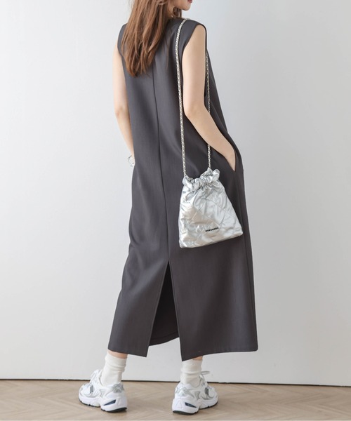 overE キーネックジャンパースカート　メランジグレー 96 overE キーネックジャンパースカート メランジグレー 96 overE