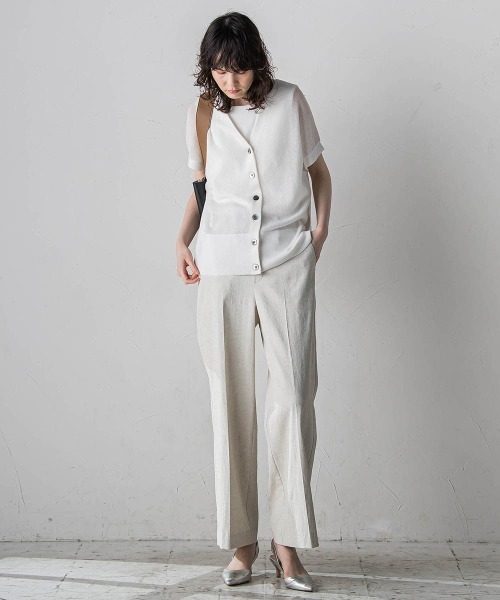 片畦ニットジレ 片畦サマーニットジレ≪手洗い可能／防しわ≫ | la.f（Women