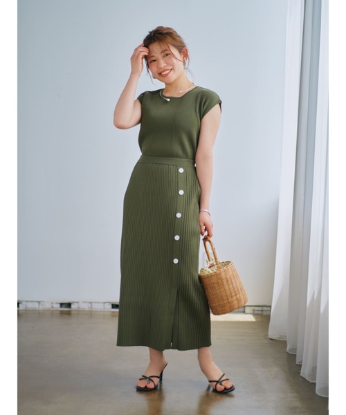 ニット セーター Iラインリブニットトップス「低身長・小柄女性」 レディース ニット セーター Iラインリブニットトップス「低身長・小柄女性