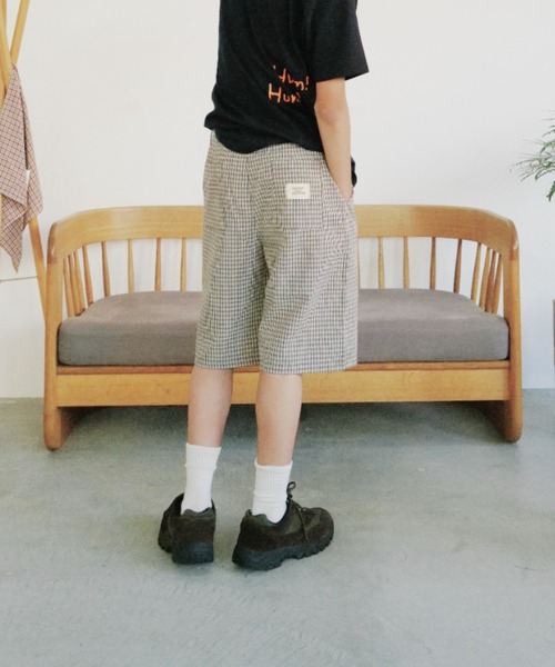common gull products. パンツ 曖昧なチェックハーフパンツ