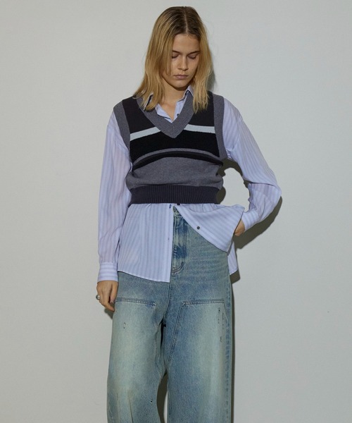 MAISON SPECIAL（メゾンスペシャル） ベスト ジレ Bicolor Knit Vest
