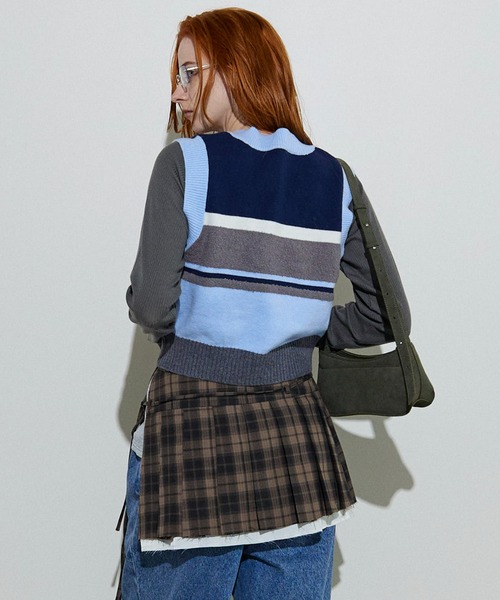 MAISON SPECIAL ベスト ジレ Bicolor Knit Vest/バイカラー