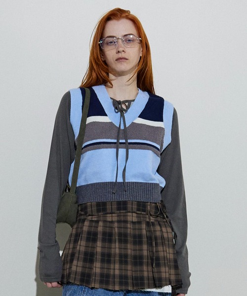 MAISON SPECIAL ベスト ジレ Bicolor Knit Vest/バイカラー