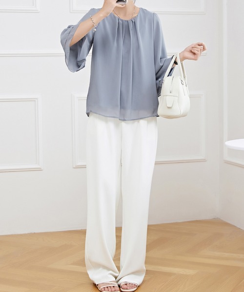 シャツ/ブラウス(長袖/七分) LADY UNUSUAL LACE BLOUSE Lace Ladies（レースレディース） ブラウス シャツ シースルー七分袖