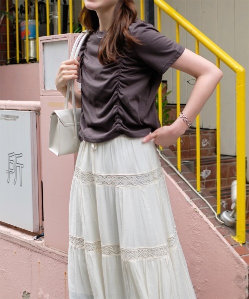 tシャツ クロップド丈ドロストTシャツ レディース : ZOZOTOWN