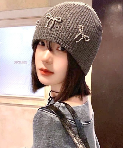 【リボンで旬顔♪大人気ビーニー】CHANEL ニット帽 キャップ CHANEL《大人気☆》シャネル ニット帽 キャップ (CHANEL/ニット