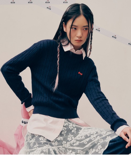 ニット セーター GUESS × HELLO KITTY LADIES' L/Slv Pullover Sweater ニット セーター ハローキティ