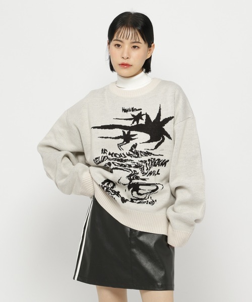 ニット セーター 「UNISEX」niceghostclub／トルネードロゴ ニット レディース メンズ NICE GHOST CLUB ニット セーター 「UNISEX」niceghostclub
