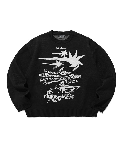 ニット セーター 「UNISEX」niceghostclub／トルネードロゴ ニット レディース メンズ