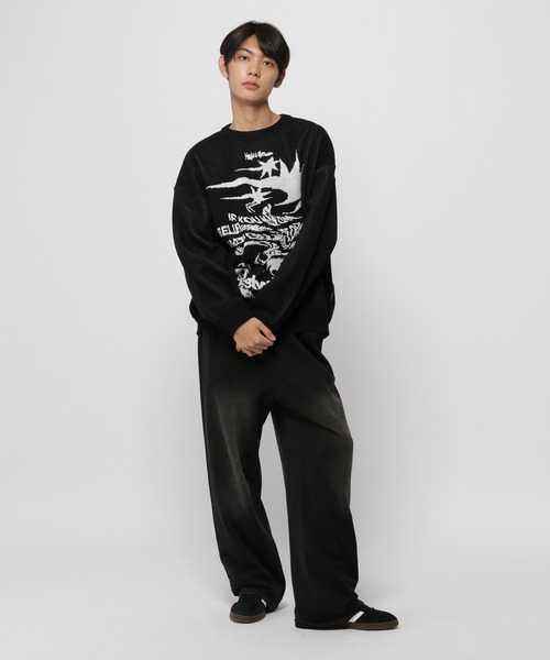 ニット セーター 「UNISEX」niceghostclub／トルネードロゴ ニット レディース メンズ NICE GHOST CLUB ニット セーター 「UNISEX」niceghostclub