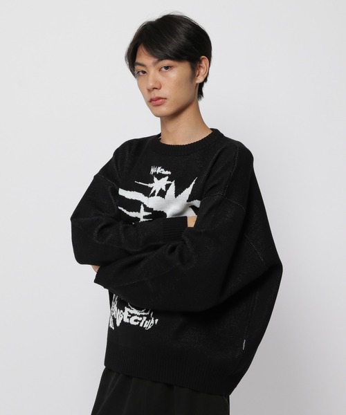 ニット セーター 「UNISEX」niceghostclub／トルネードロゴ ニット レディース メンズ NICE GHOST CLUB ニット セーター 「UNISEX」niceghostclub