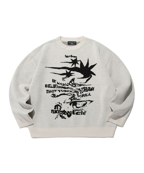 ニット セーター 「UNISEX」niceghostclub／トルネードロゴ ニット レディース メンズ NICE GHOST CLUB ニット セーター 「UNISEX」niceghostclub