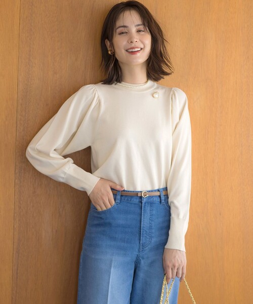 ニット セーター ELENAスパンコールバックパール ニット レディース 組曲 ニット セーター ELENAスパンコールバックパール