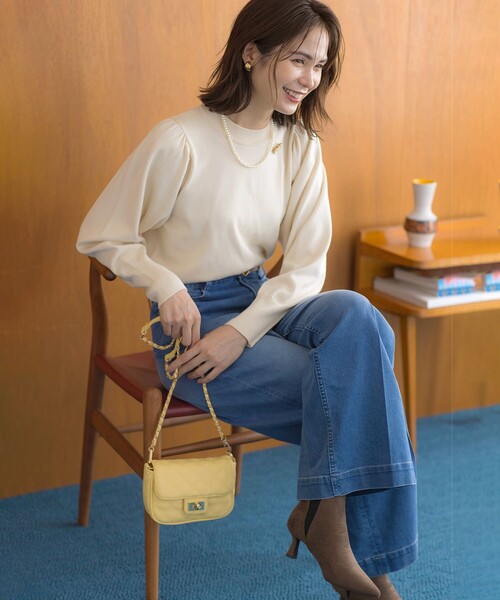 ニット セーター ELENAスパンコールバックパール ニット レディース 組曲 ニット セーター ELENAスパンコールバックパール