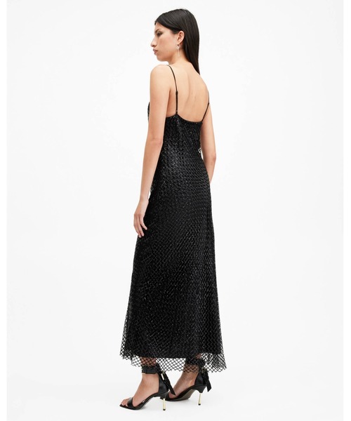 ALLSAINTS（オールセインツ） ワンピース CHANTELLE SEQUIN MIDI SLIP 
