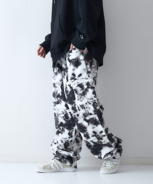 1255Jihnuncジーヌンク　チェーン柄プリントジョガーパンツ　総柄さらさら 1255Jihnuncジーヌンク チェーン柄プリントジョガーパンツ 総柄