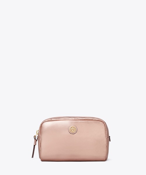 Tory Burch☆バージニアメタリックカーブコスメティックケース セール】ヴァージニア カーブ コスメティックケース（ポーチ