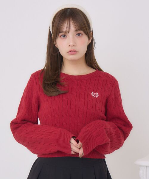 セール】ロゴ刺繍ケーブルニット（ニット/セーター）｜archives