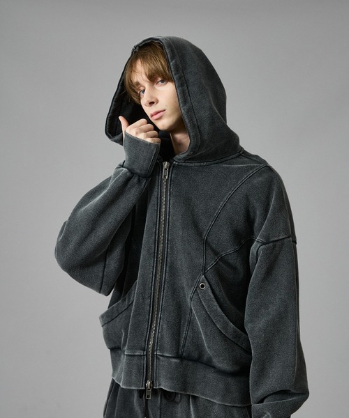 ANDER HANK 短丈ダブルジップパーカー 完売品 ANDER HUNK パーカー Short Double Zip-up Parker/ショート