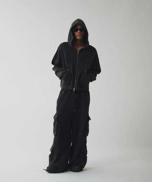 激安の HUNK ANDER パーカー Parker/ショート Zip-up Double Short ジャケット・アウター