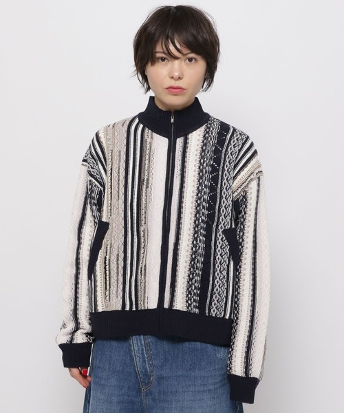 新品、未使用　ニコアンド　スタジャン風ニットジップカーディガン 新品、未使用 ニコアンド スタジャン風ニットジップカーディガン