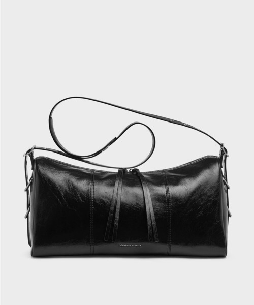 【charles & keith】ドラムバッグ Bryna ブライナ 黒 CHARLES ＆ KEITH ショルダーバッグ バッグ Bryna ブライナ