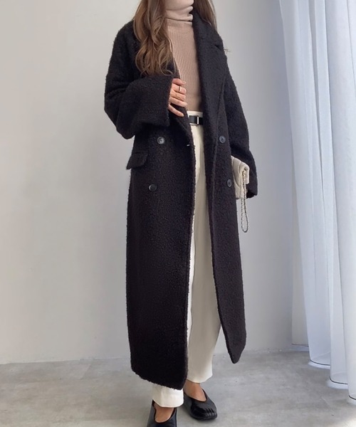 「FILLOU」 ダッフルコート MEDIUM ブラウン レディース_画像3