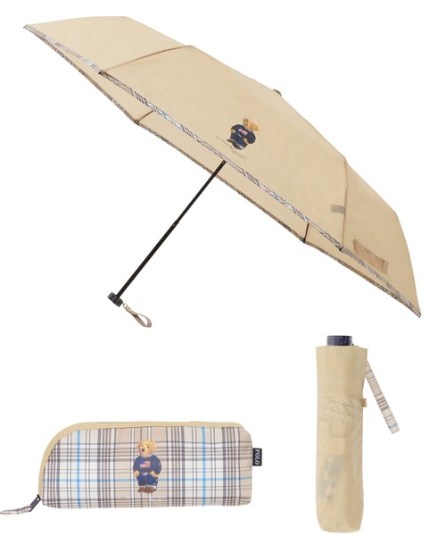 新品未使用　ポロラルフローレン　ポロベア折り畳み傘　雨傘　傘袋付　新品　チェック POLO RALPH LAUREN 折りたたみ傘 「WEB限定」折りたたみ傘 吸水