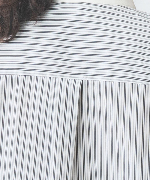 ブラウス シャツ 「NARACAMICIE」ストライプクレリックバンドカラー長袖シャツ レディース セール】 【NARACAMICIE】ストライプクレリックバンドカラー長袖