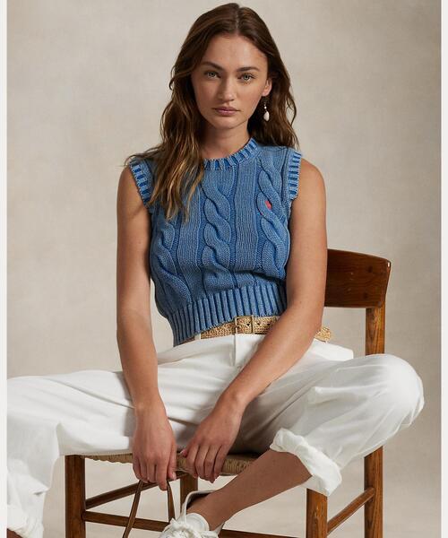 POLO RALPH LAUREN ベスト ジレ ケーブルニット コットン