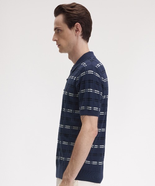 ★専用★FRED PERRY コットンニット ストライプ ポロシャツ FRED PERRY フレッドペリー ニット ストライプ シャツ F1886