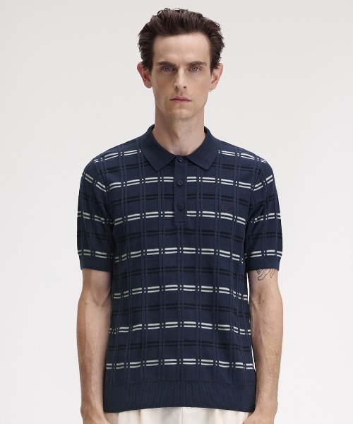 フレッドペリー Ribbed Polo Shirt ポロシャツ FRED PERRY ポロシャツ Striped Rib Knitted Polo Shirt