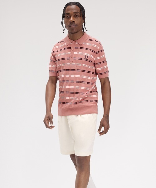 ★専用★FRED PERRY コットンニット ストライプ ポロシャツ FRED PERRY フレッドペリー ニット ストライプ シャツ F1886