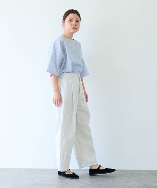 yuniコットンリネンデニムパンツ yuni ワイドパンツ ジーンズ デニム デニムパンツ コットンリネン