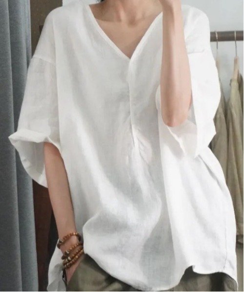 BLANC FICELLE tシャツ 半袖 品よく映える、大人のアースカラー。洗練