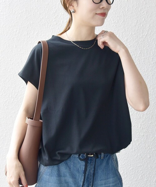 tシャツ SHIPS any:「接触冷感/汗染み防止加工/洗濯機可能」ドロスト フレンチスリーブ TEE レディース SHIPS any tシャツ any:「接触冷感/汗染み防止加工/洗濯機可能