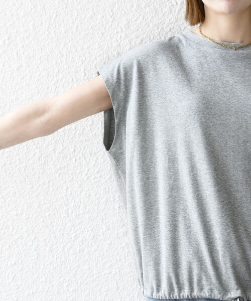 tシャツ SHIPS any:「接触冷感/汗染み防止加工/洗濯機可能」ドロスト フレンチスリーブ TEE レディースの画像