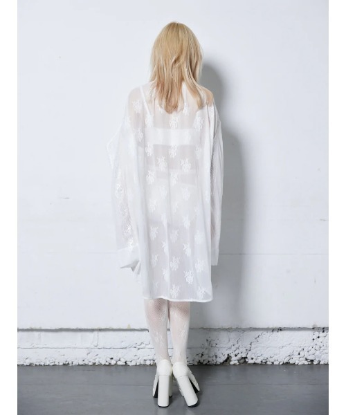 ブラウス シャツ neith./ネイス/Too Big Ribbon Lace Shirt レディース メンズ neith. ブラウス シャツ neith./ネイス/Too Big Ribbon Lace