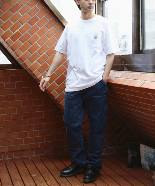 Carhartt 人気ルーズフィット ダブルニー ウォッシュド デニム Carhartt ルーズフィットダブルニーデニム（デニムパンツ