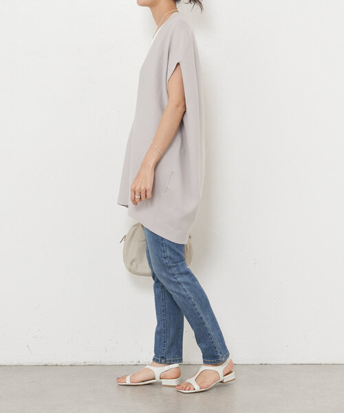【美品】 ビアズリー Ｖネックニットチュニック Vネックチュニック （ニット・セーター）｜BEARDSLEY