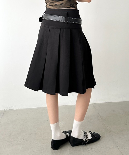 Bamm スカート 「2サイズ展開」ミディ丈プリーツスカート