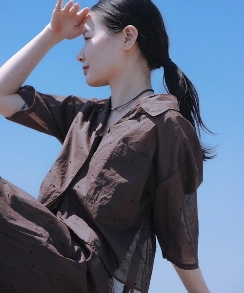 ブラウス シャツ new basic　オーガンジードットオープンカラーシャツ レディース URBAN RESEARCH ブラウス シャツ new basic オーガンジードット