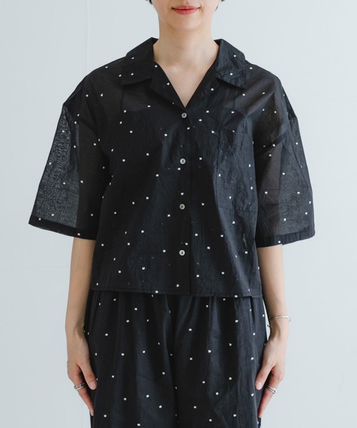 URBAN RESEARCH / アーバンリサーチ new basic　オーガンジードットオープンカラーシャツ URBAN RESEARCH ブラウス シャツ new basic オーガンジードット