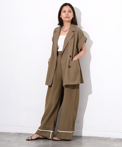 postelegant リネン　セットアップ 一部店舗限定／洗える】リネンライクジャカード セットアップ