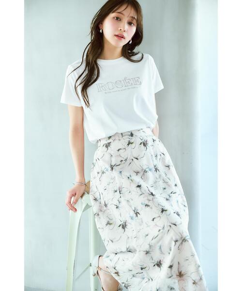 フロントロゴ刺繍入りコットンTシャツ index tシャツ フロントロゴ刺繍Tシャツ「UVケア/洗濯機洗い可